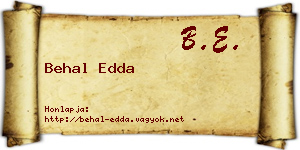 Behal Edda névjegykártya