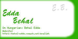 edda behal business card